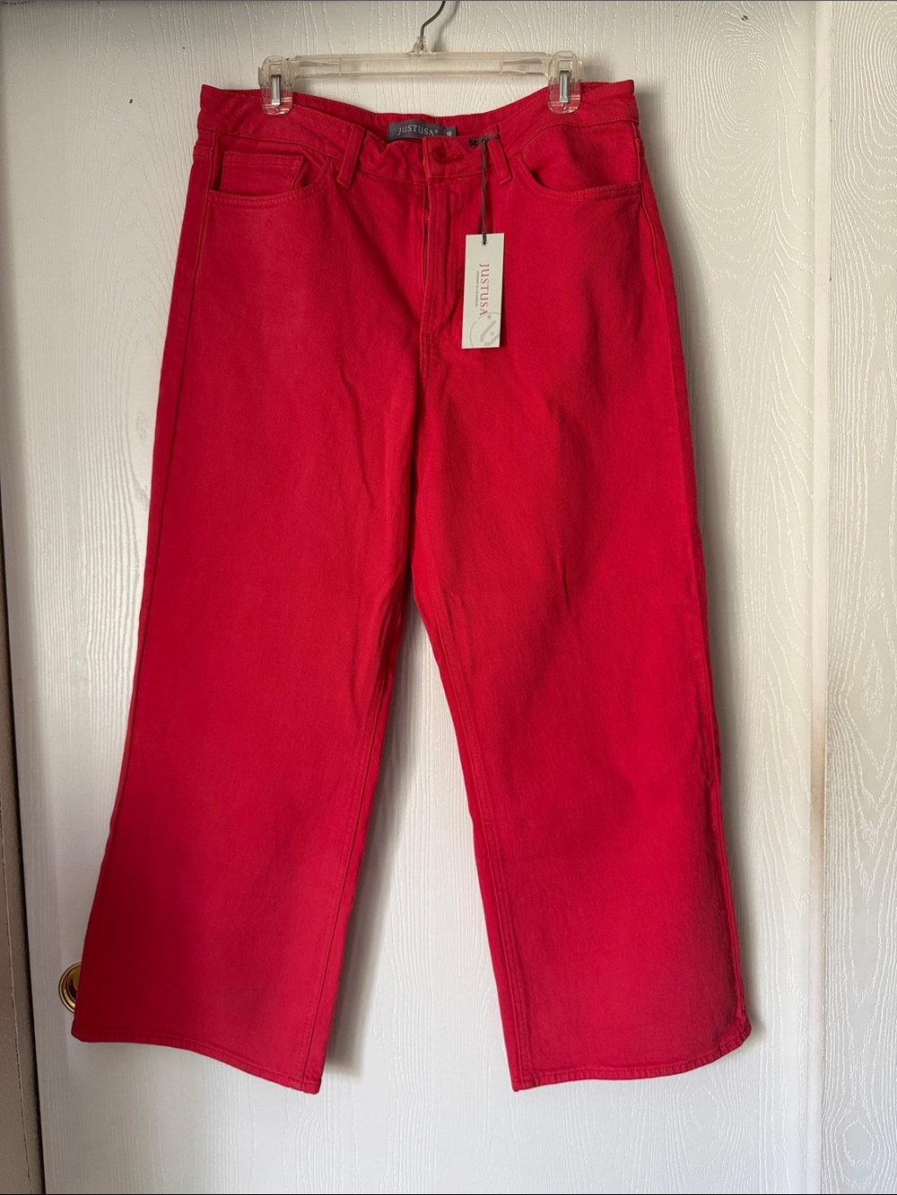 Just USA Bright Red Wide-Leg Jeans